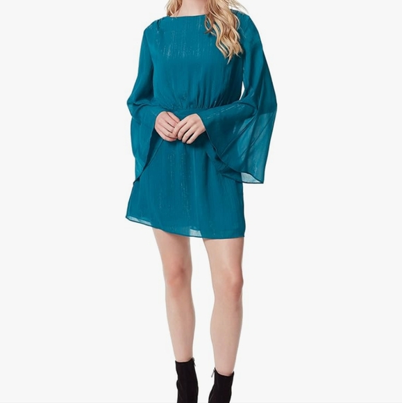 Jessica Simpson Womens Amella Slit-Sleeve Dress . Ocean Depths XS - Picture 1 of 12